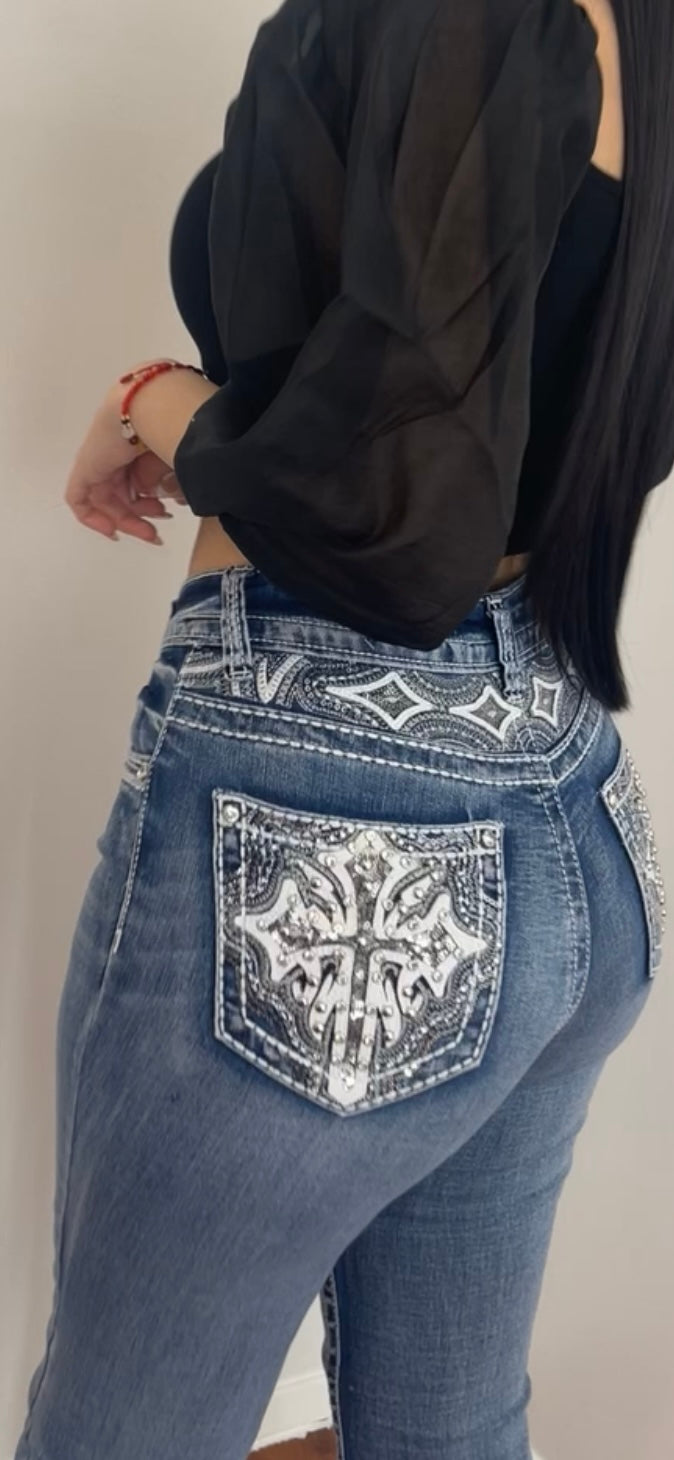 Rodeo Cruz Bling Jeans Med Wash