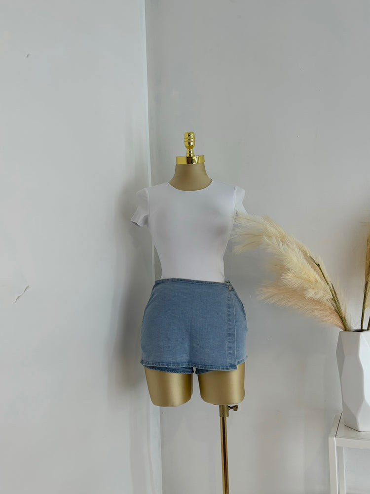 Basic Short Sleeve Double Layered Top