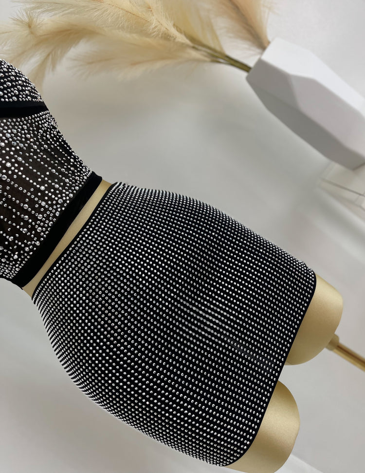 Bling Rhinestone Skirt and Top Set