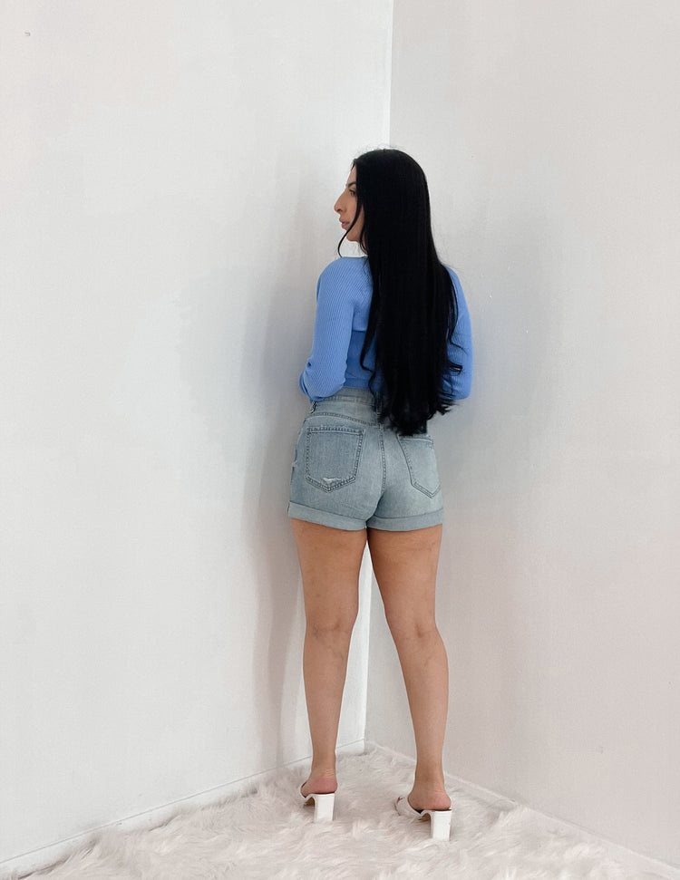 Bolero and Top Set In The Color Blue