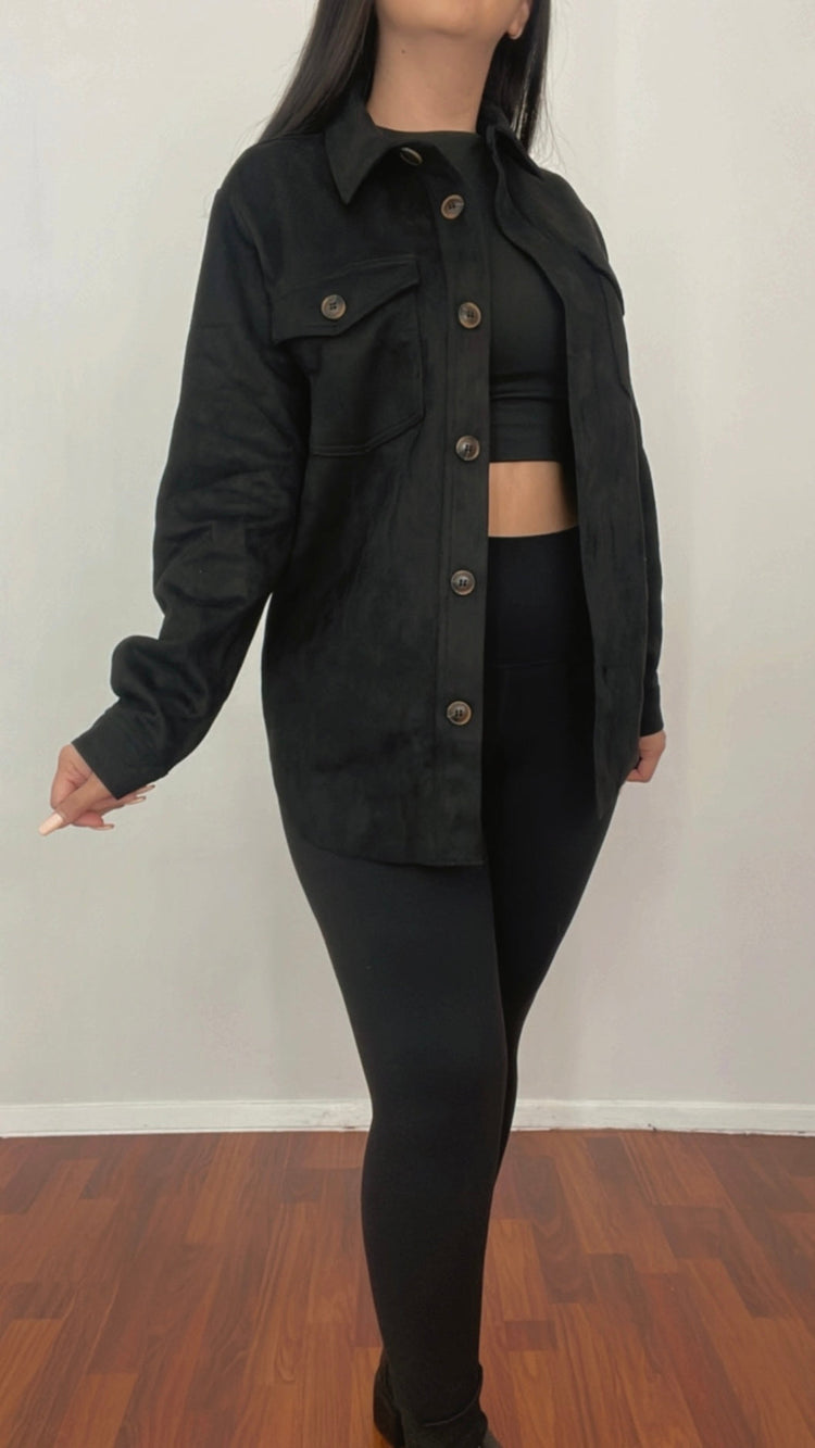 Chloeiy Shacket In Black.