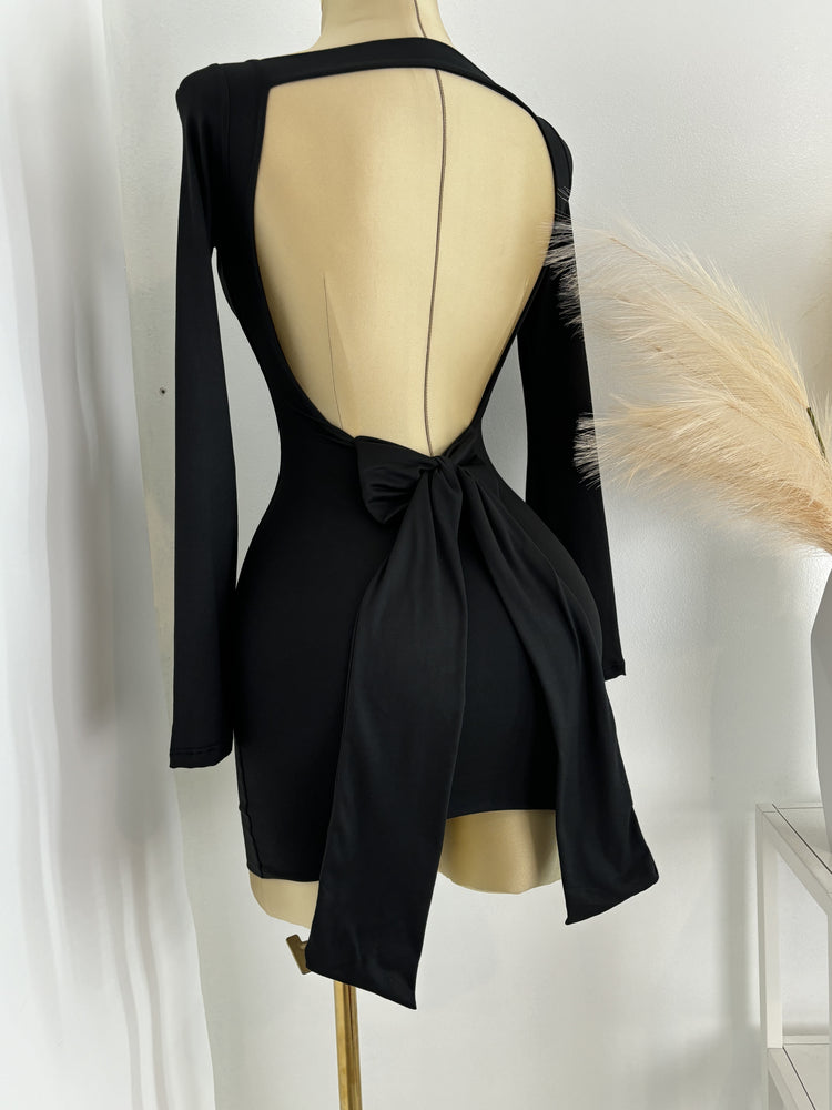 Coquette Bow Open Back Mini Dress