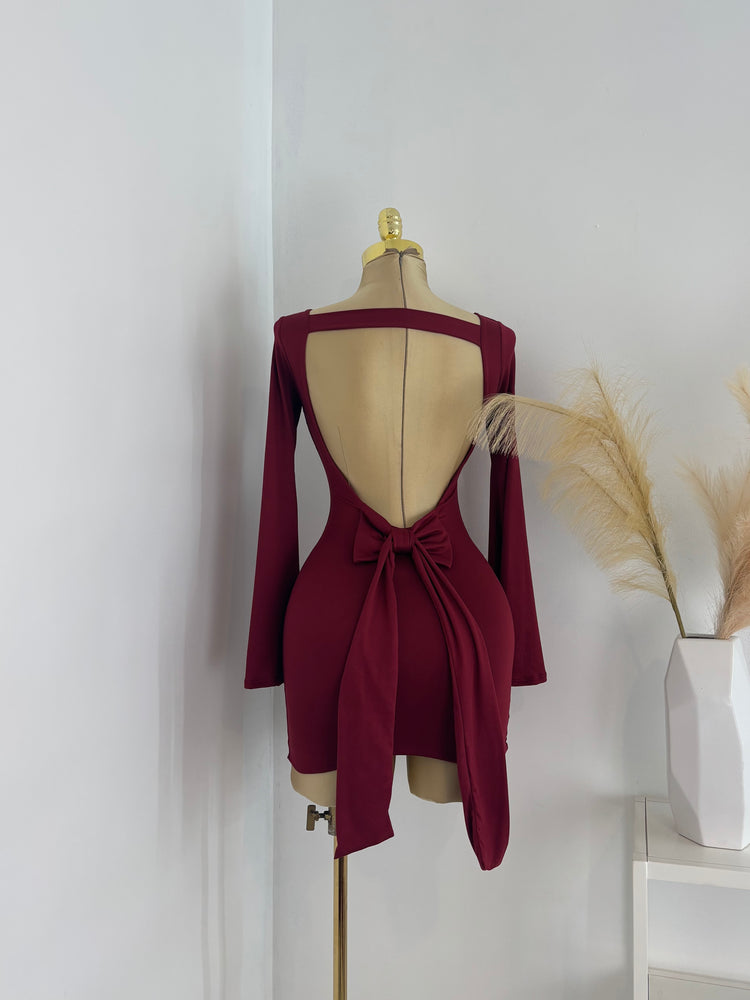 Coquette Bow Open Back Mini Dress