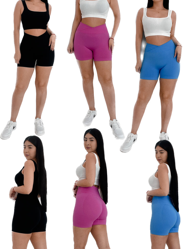 Crossover Scrunched Snatched Biker Shorts 3 colors available