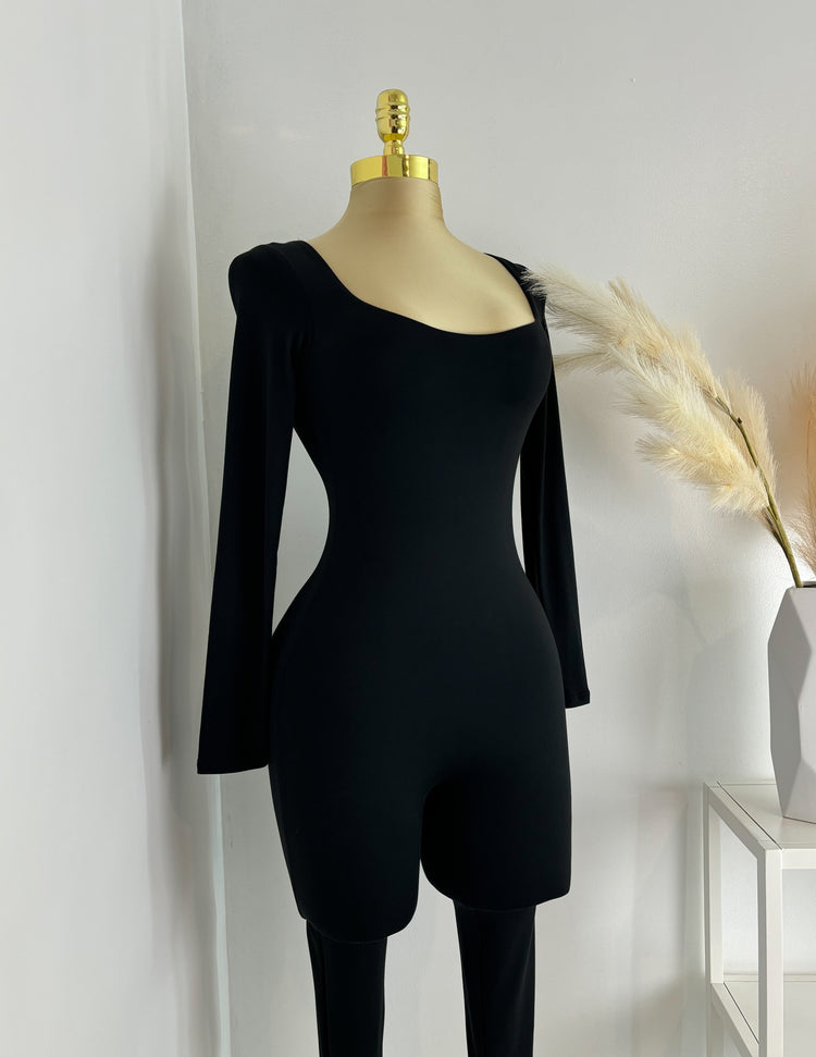 Double Layered Black Jumpsuit