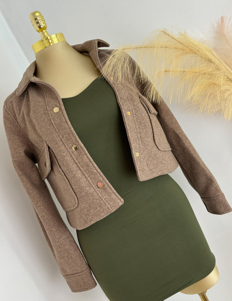 Fall Date Jacket In Sand
