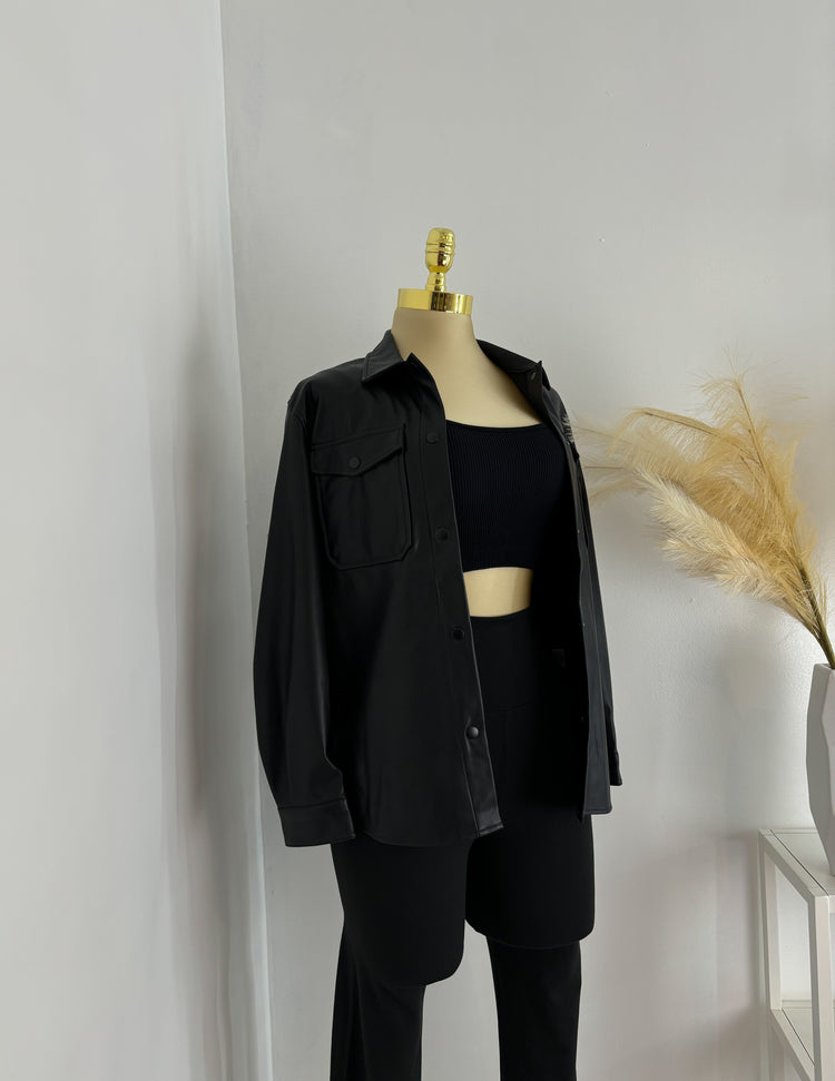 Fall In Love Shacket In Black
