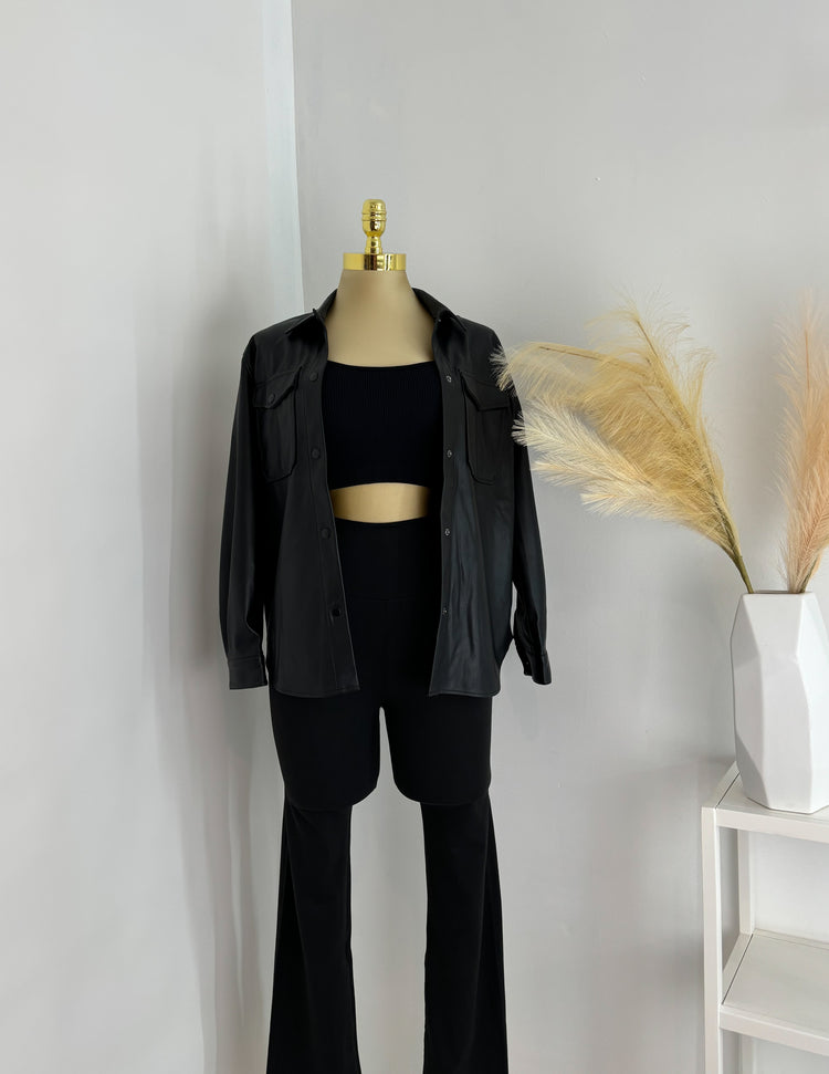 Fall In Love Shacket In Black
