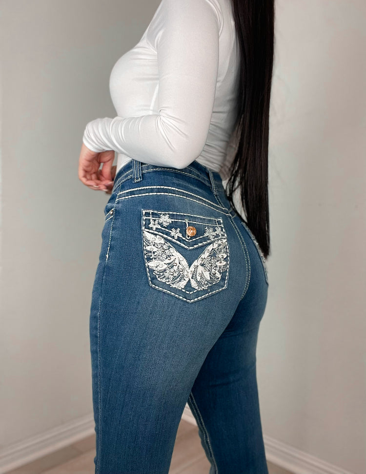 Flor Pocket Bling Flared Jeans