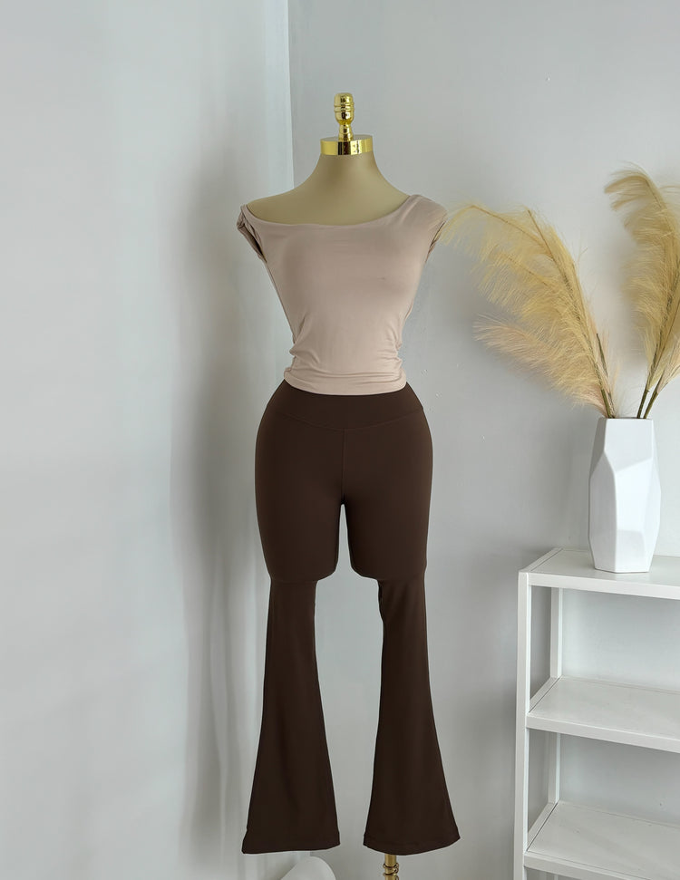 Go To Flared Leggings In Brown