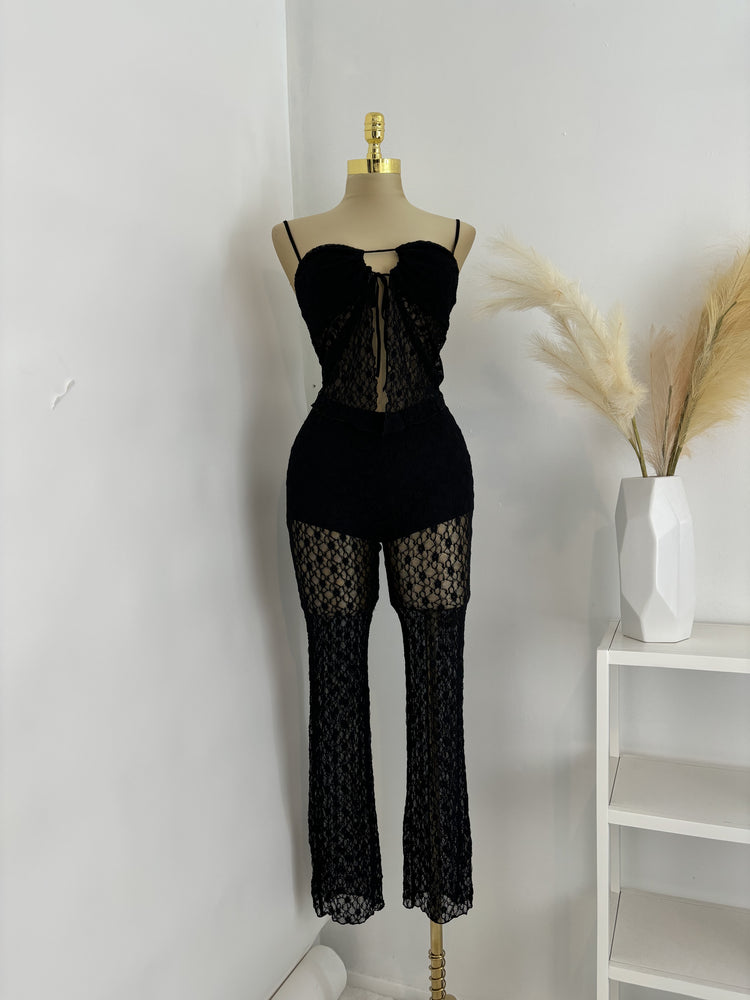 Lace Top and Pants Set