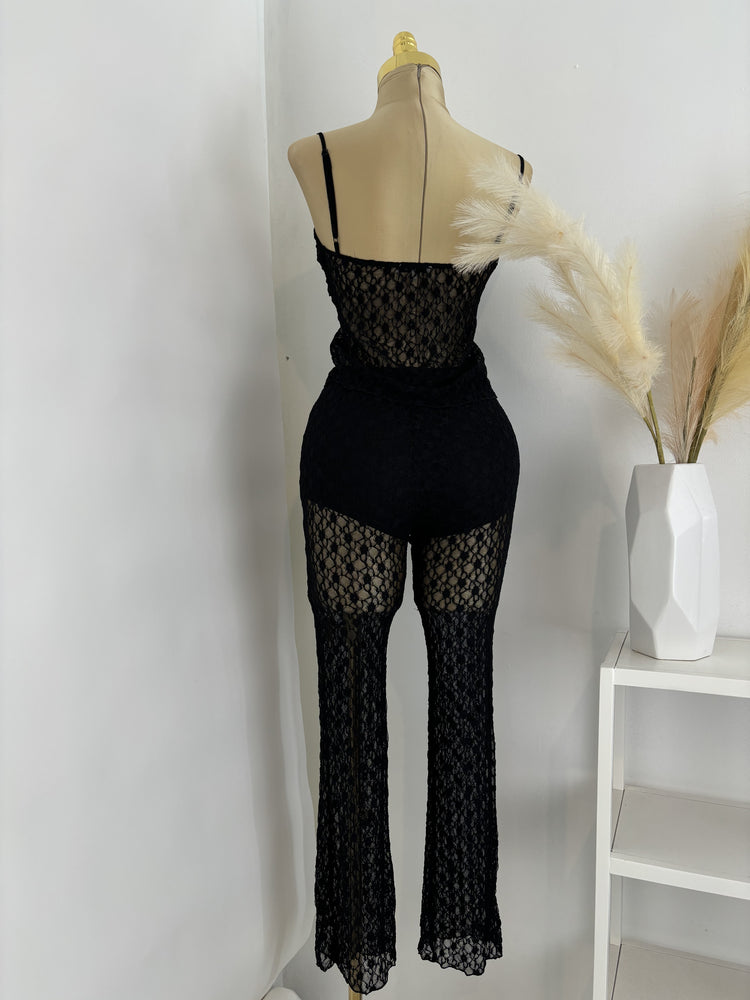 Lace Top and Pants Set