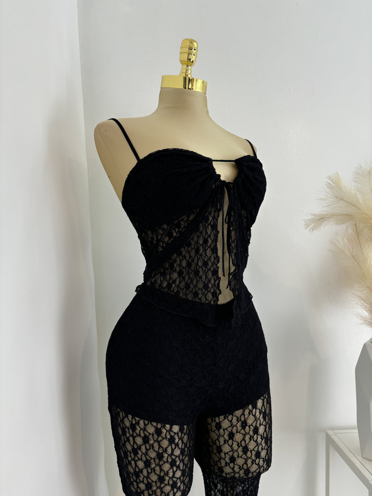 Lace Top and Pants Set