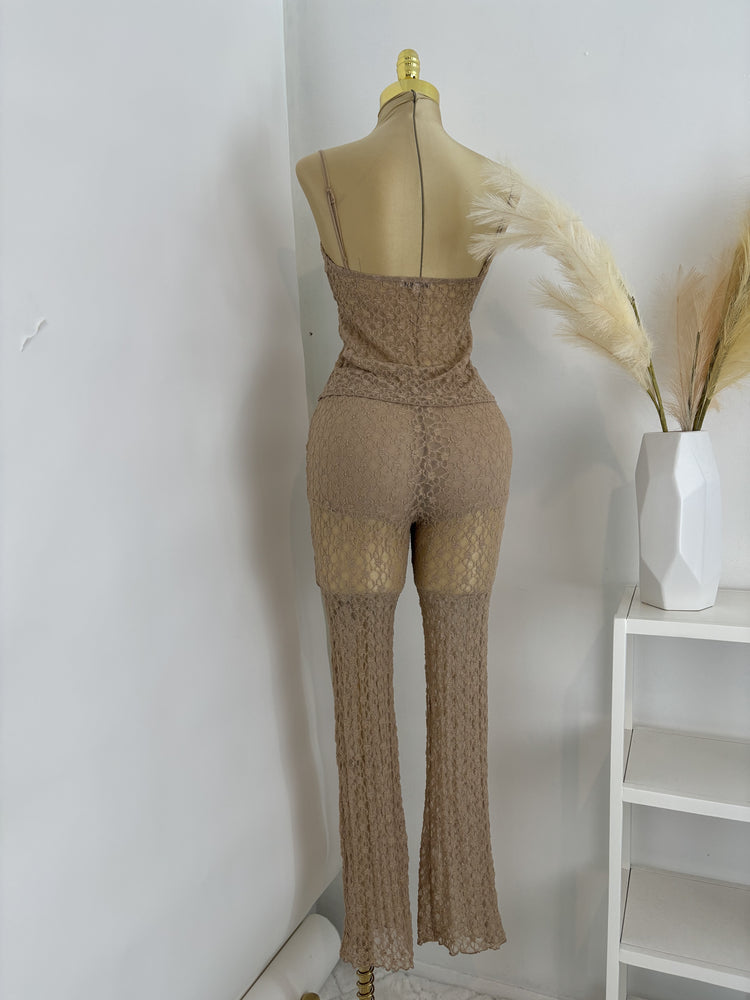Lace Top and Pants Set