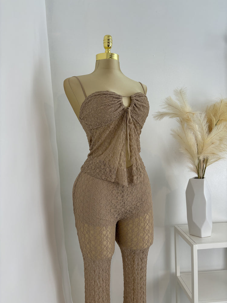Lace Top and Pants Set