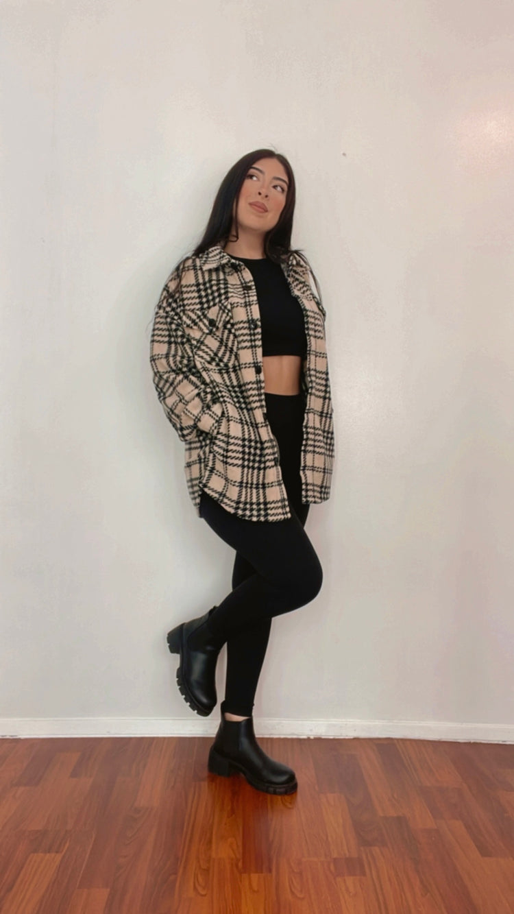 Look At Me Flannel Black/Beige