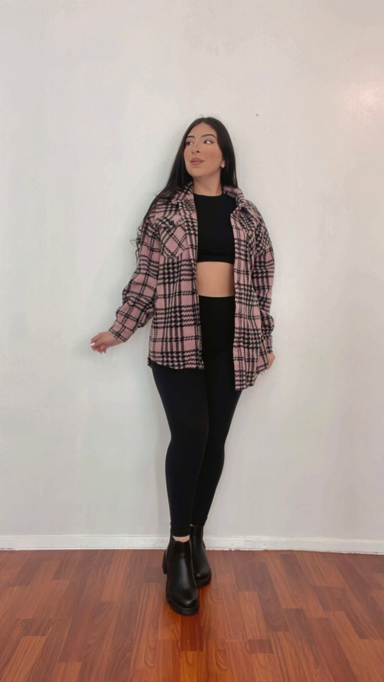 Look At Me Flannel Black/Mauve
