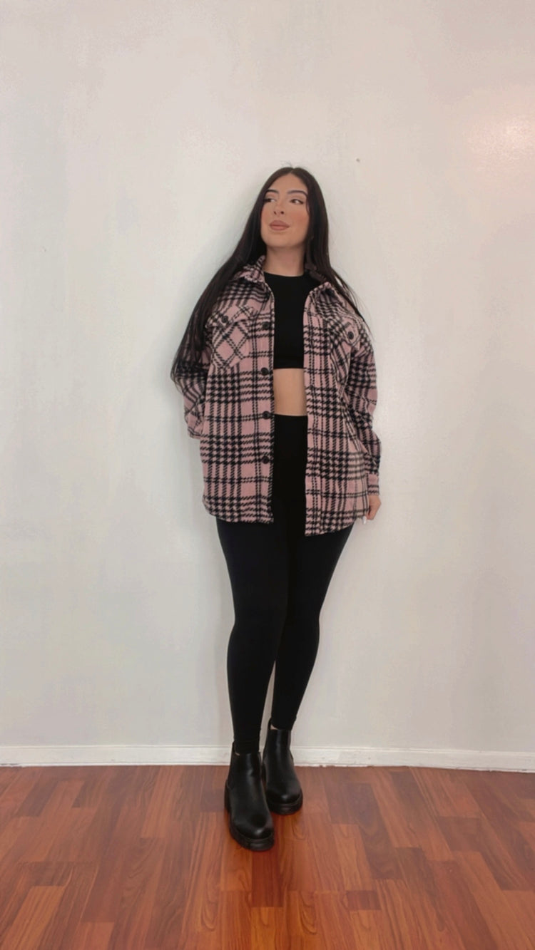 Look At Me Flannel Black/Mauve