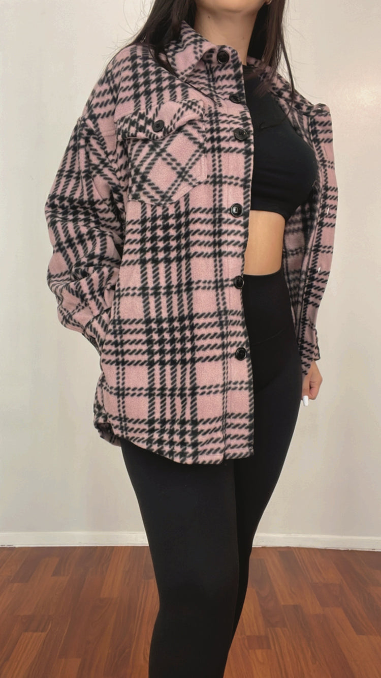 Look At Me Flannel Black/Mauve