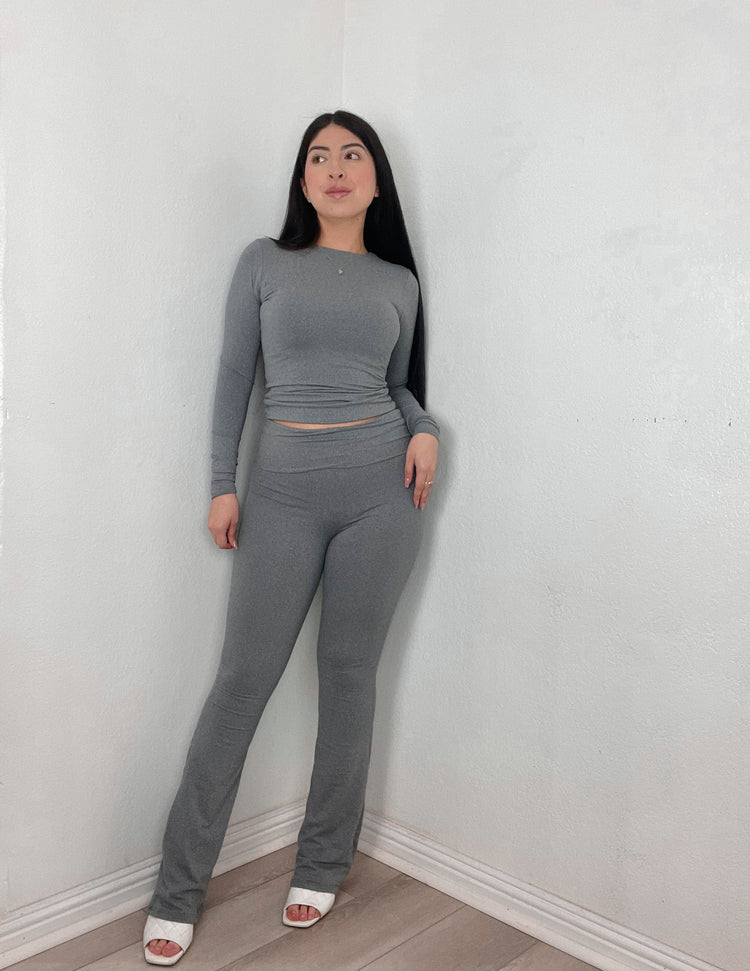 Obsession Double Layered Set In Heather Grey