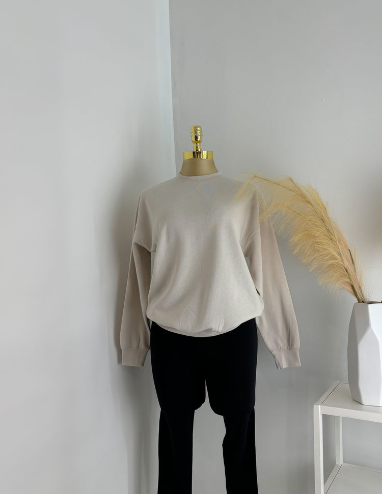 Oversized Crewneck In Cream