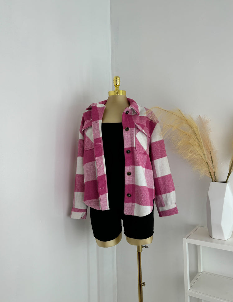 Pink Flannel Shacket