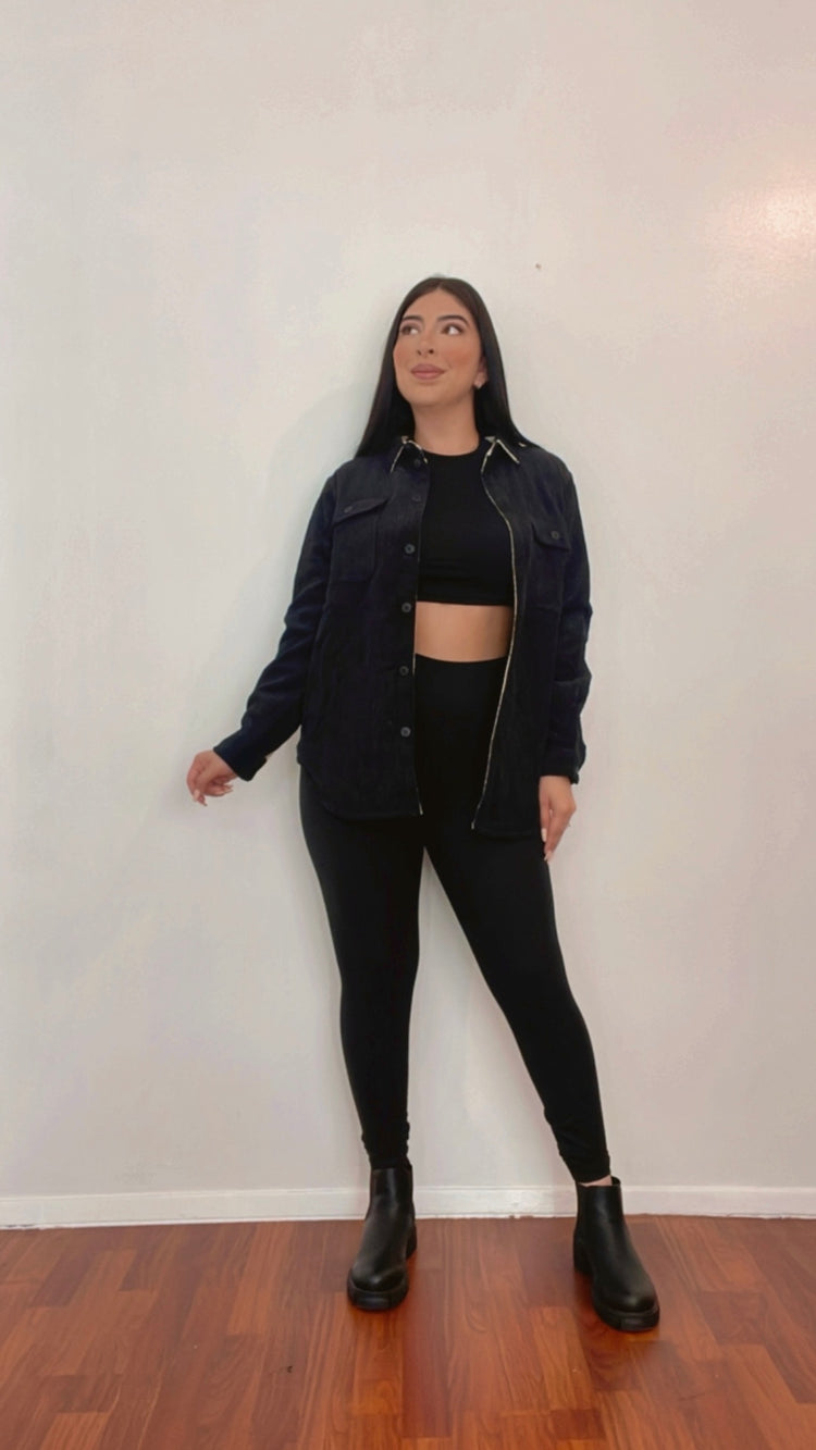 Pretty In Black Reversible Flannel Jacket