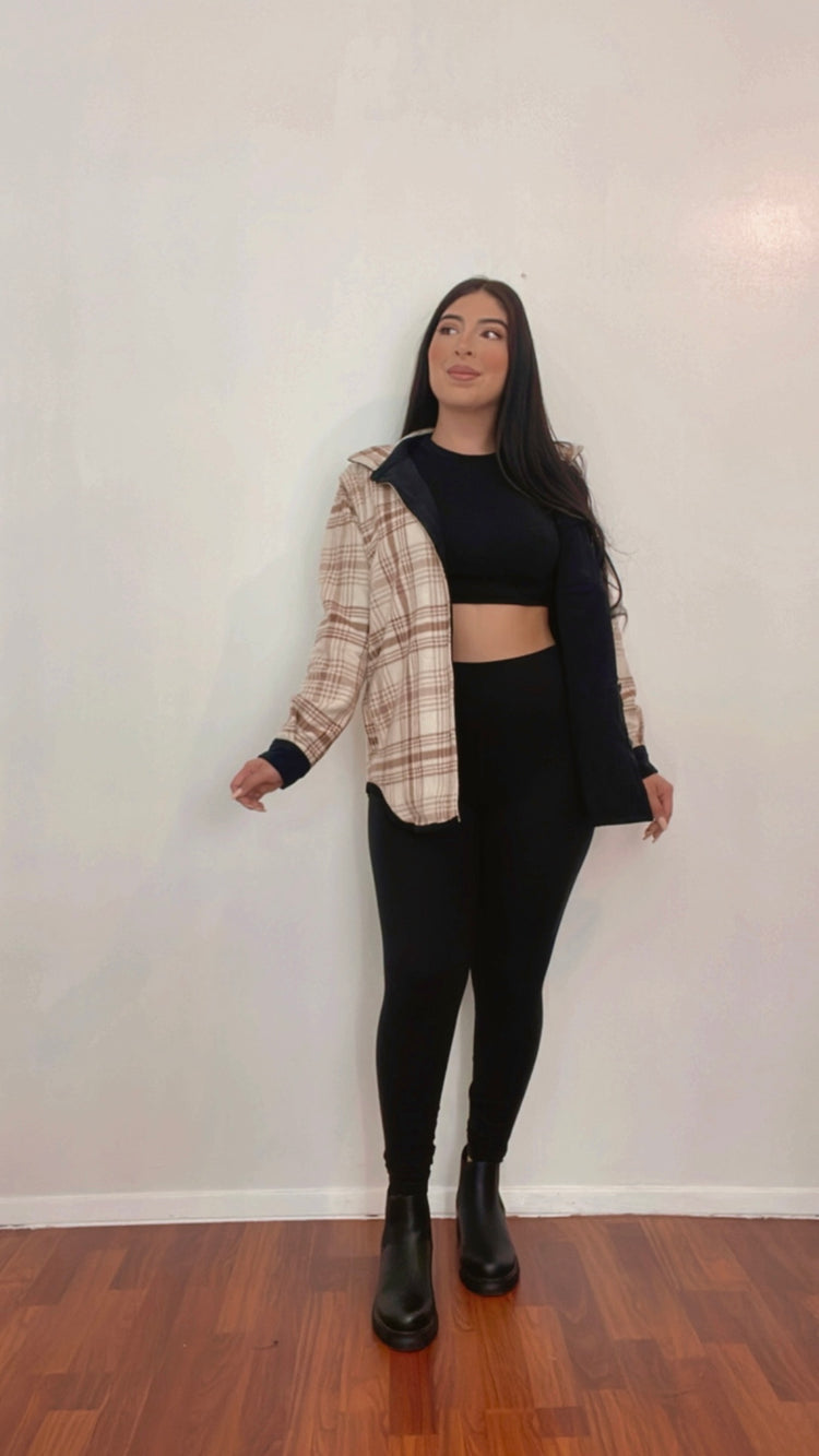 Pretty In Black Reversible Flannel Jacket