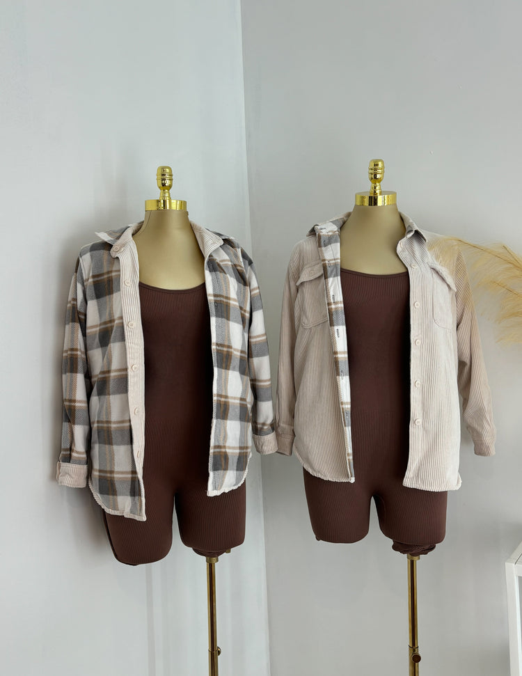 Pretty In Creme Reversible Flannel Jacket