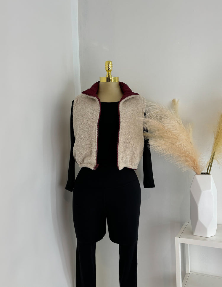 Reversible Puffer Vest Sherpa