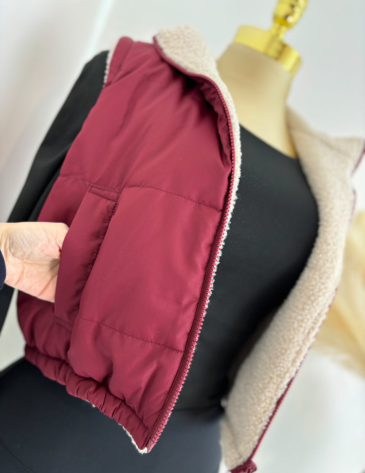 Reversible Puffer Vest Sherpa