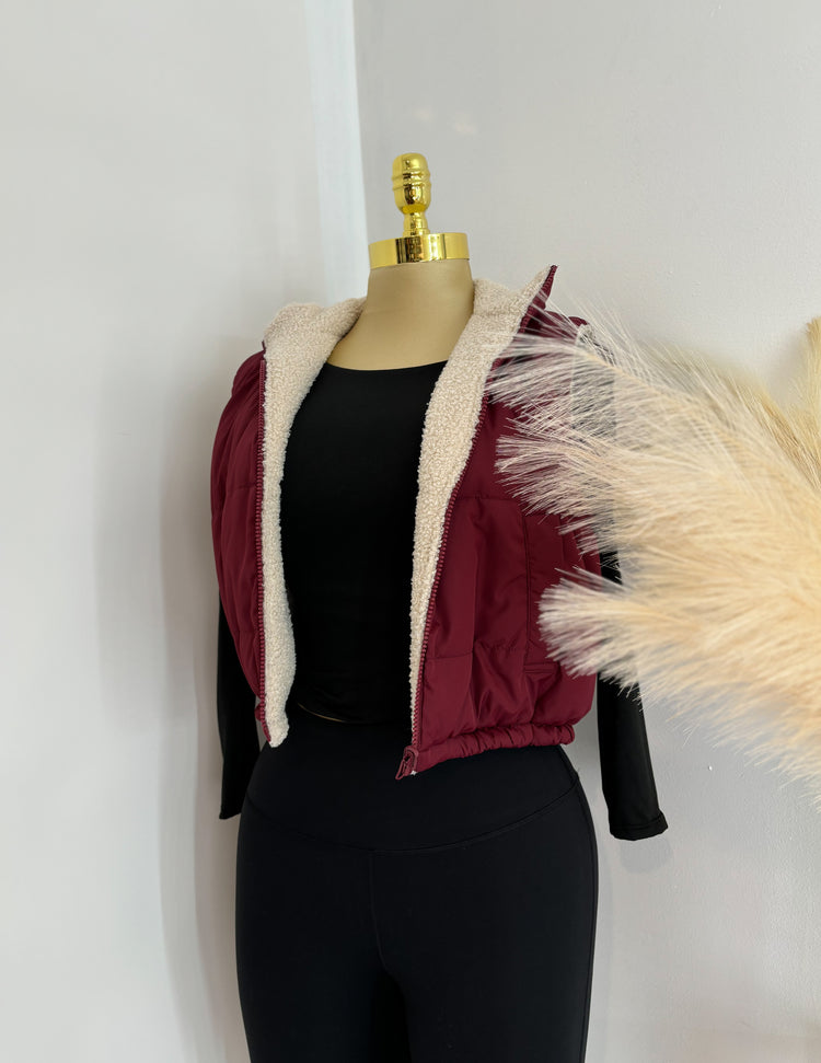 Reversible Puffer Vest Sherpa