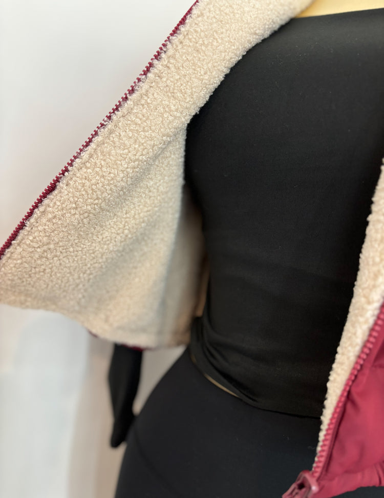 Reversible Puffer Vest Sherpa