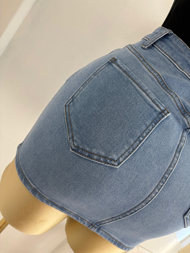 Rhinestone Denim Skirt