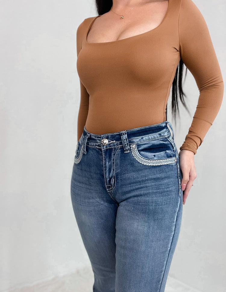 Rodeo Florecitas Bling Jeans Med Wash