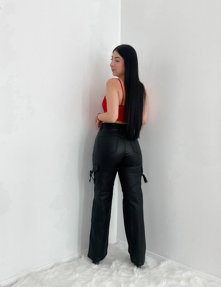 Run The World Leather Cargo Pants