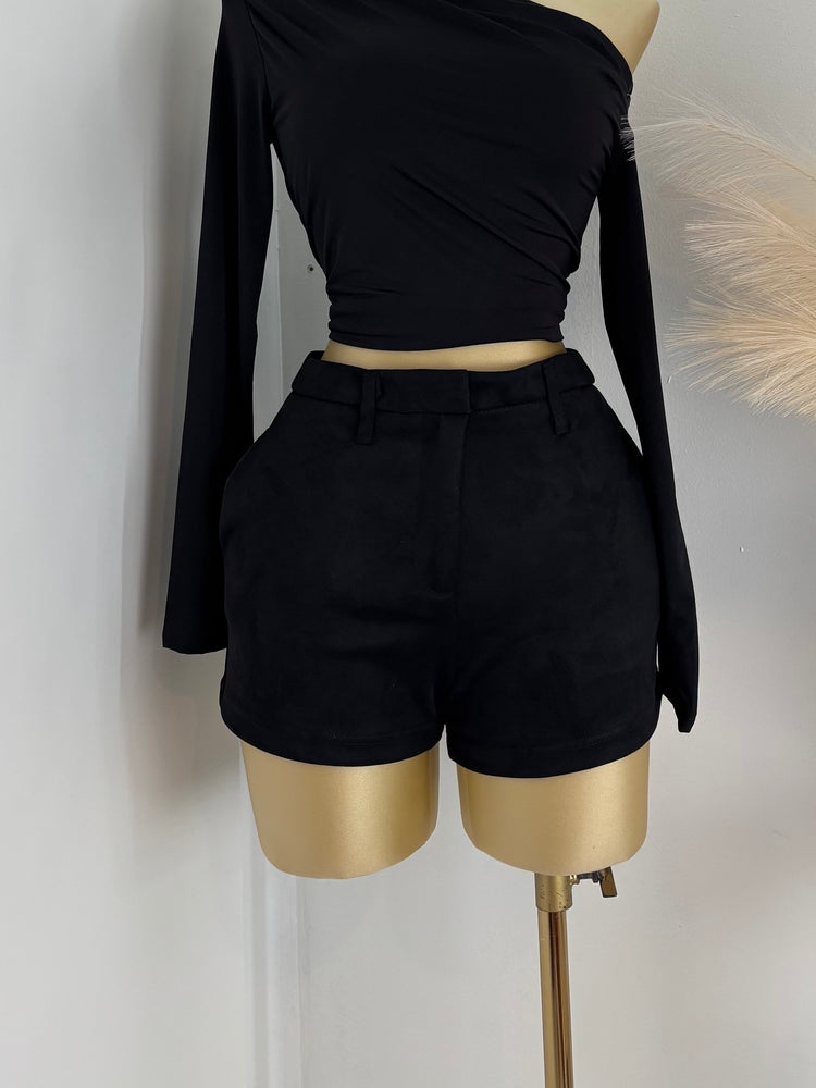 Suede High Rise Shorts