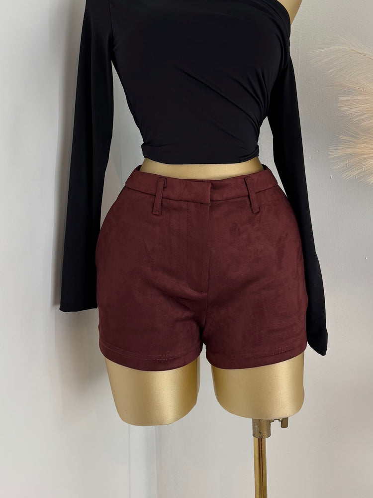 Suede High Rise Shorts