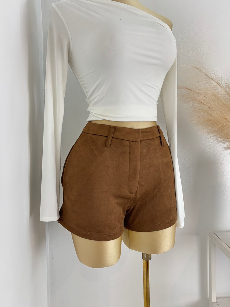 Suede High Rise Shorts