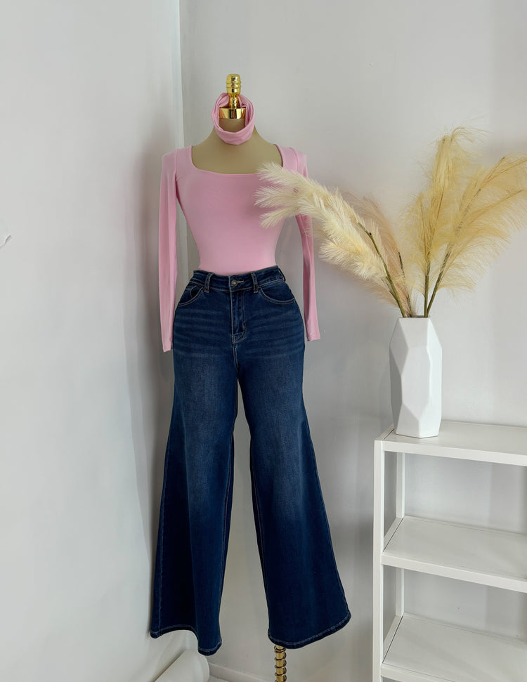 Valeria Wide Leg High Rise Denim Jeans