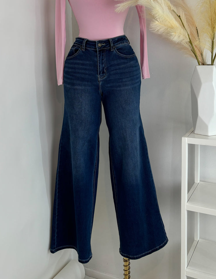 Valeria Wide Leg High Rise Denim Jeans