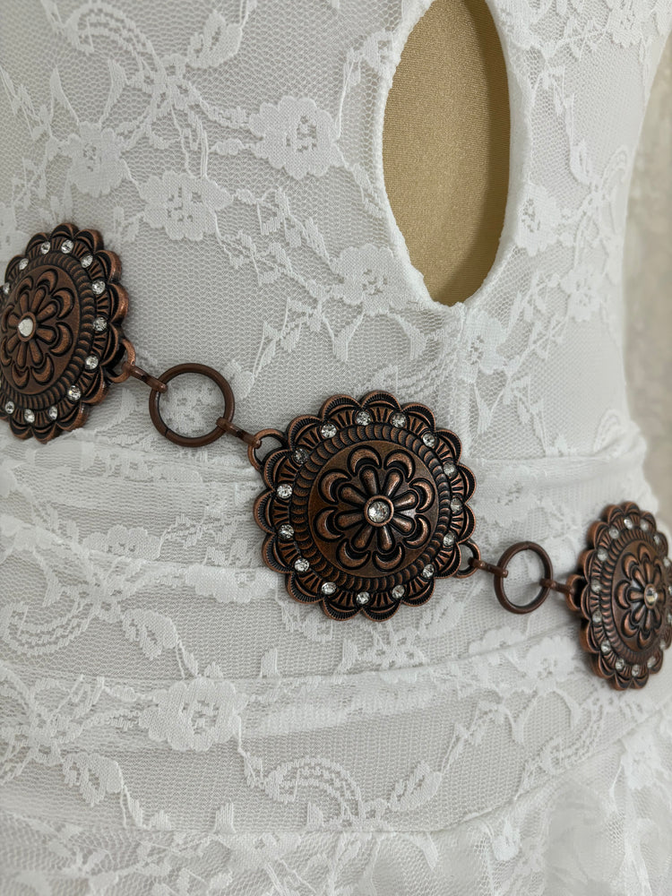 Brown Flower Concho Belt