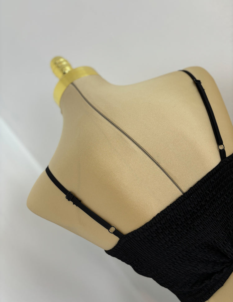 Zaida Satin Top In Black