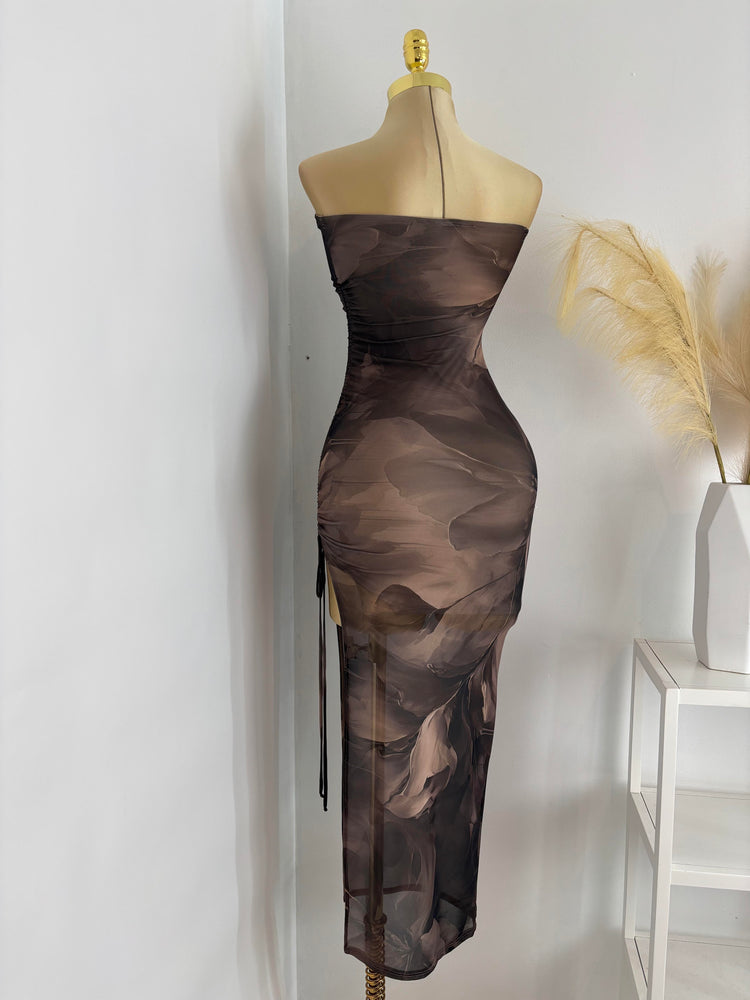Layla Mesh Strapless Dress
