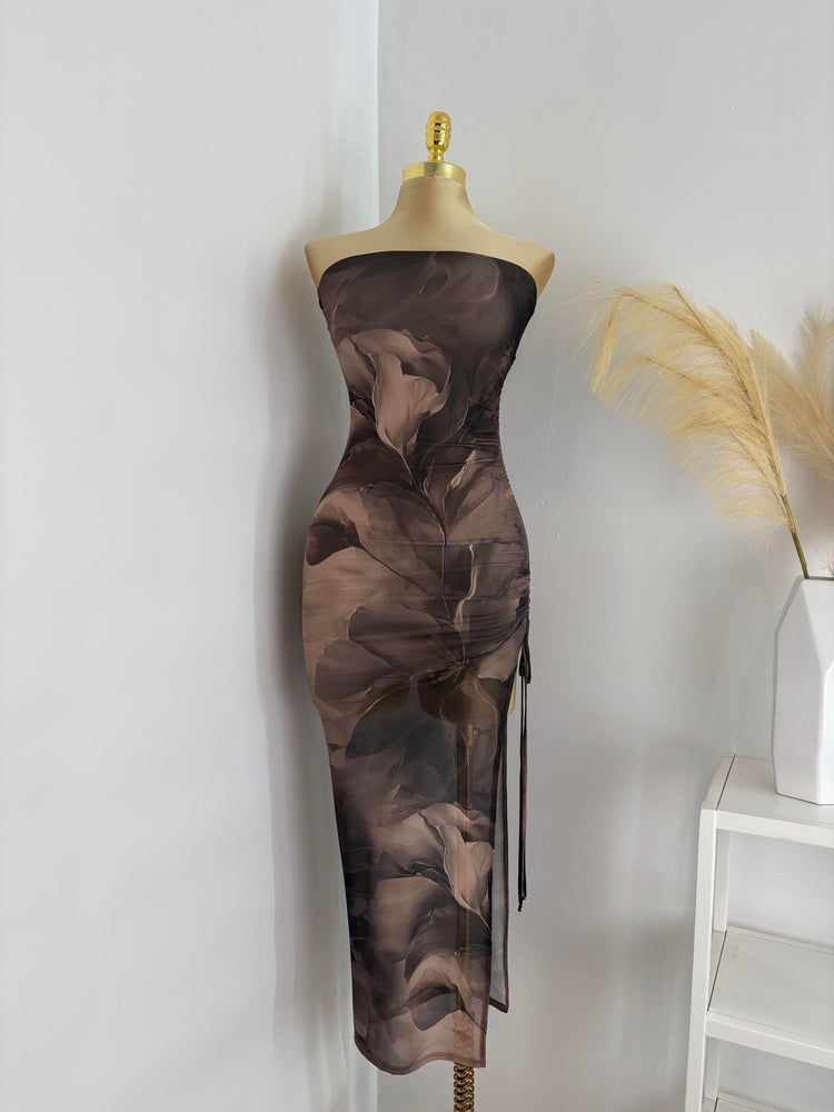 Layla Mesh Strapless Dress