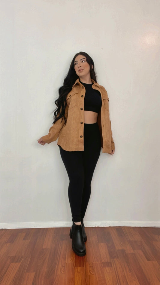Chloeiy Shacket In Color Camel.