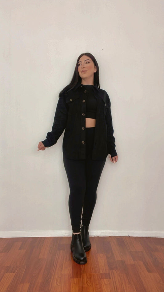 Chloeiy Shacket In Black.