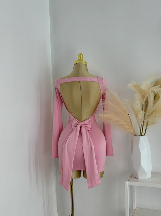 Coquette Bow Open Back Mini Dress