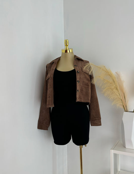 Corduroy Shacket In Cocoa