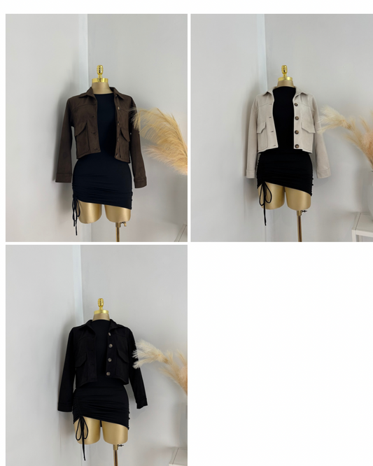 Cropped Suede Fall Jackets